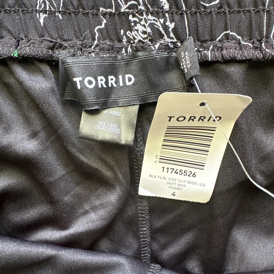 Torrid брюки размер 4/4 X цветочный широкий тюльпан ноги разделить ноги чистый шифоновое тянуть на новый - Изображение 2 из 4