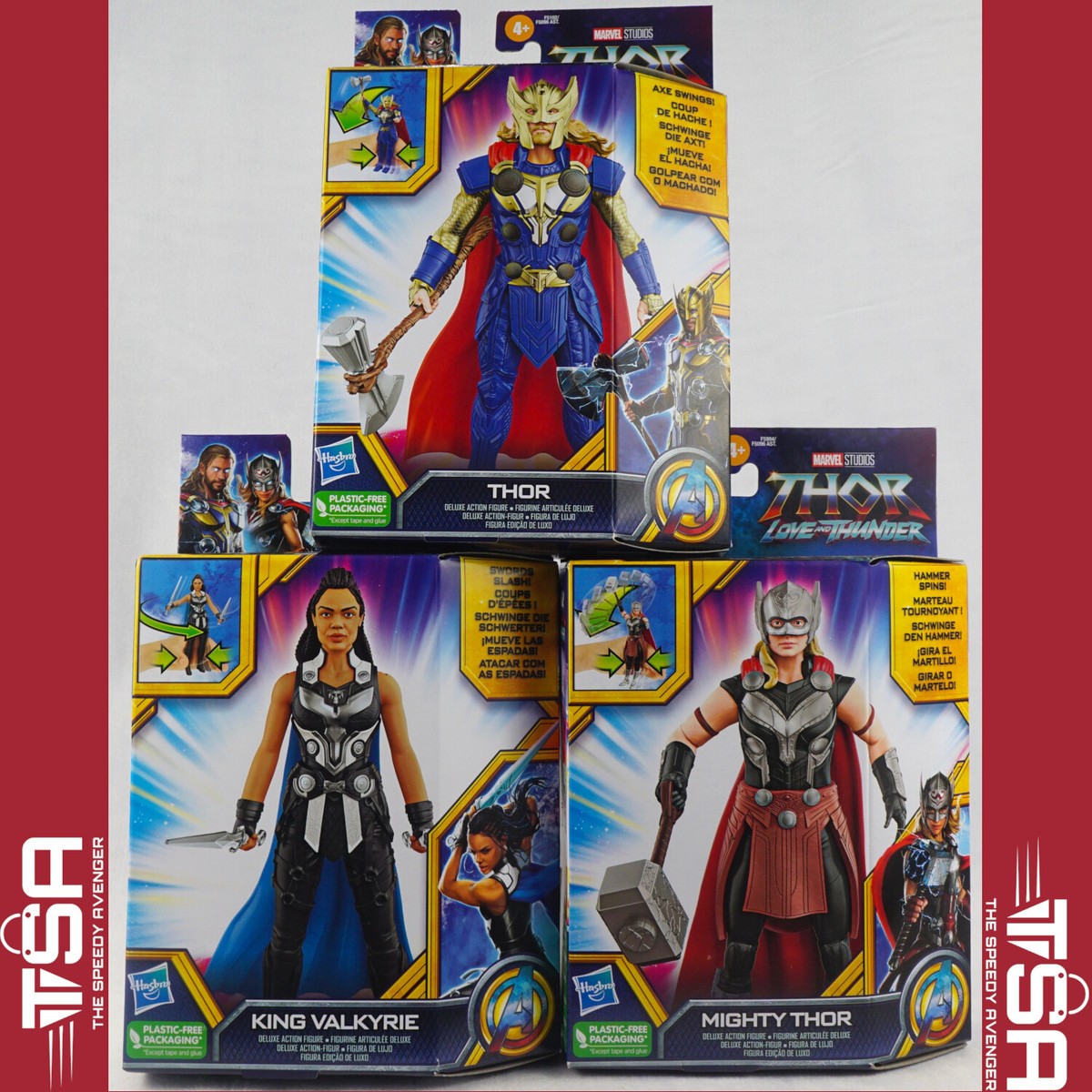 Marvel Thor Love And Thunder Set of 3 Thor Valkyrie Jane Foster
