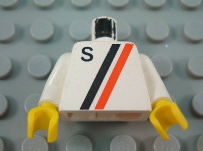 LEGO NEW BLACK FIREMEN MINIFIG TORSO WITH STRIPES PIECE
