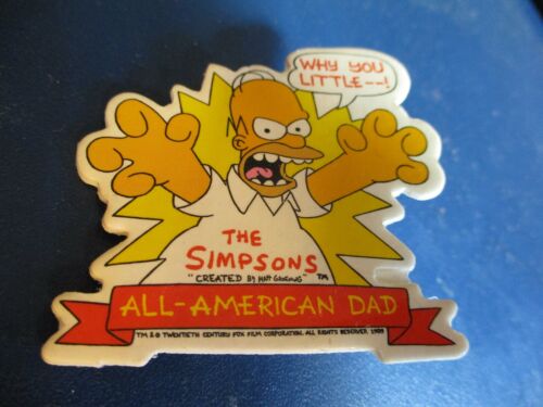 THE SIMPSONS Dead Stock 1989 HOMER SIMPSON All American Dad Laminated Card Pin - Picture 1 of 1