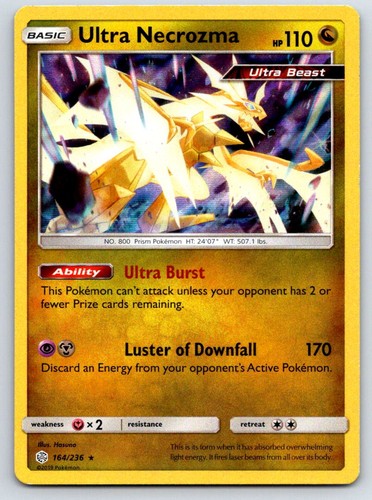 Ultra Necrozma 164/236 Holo Rare Cosmic Eclipse Pokemon Lightly Played