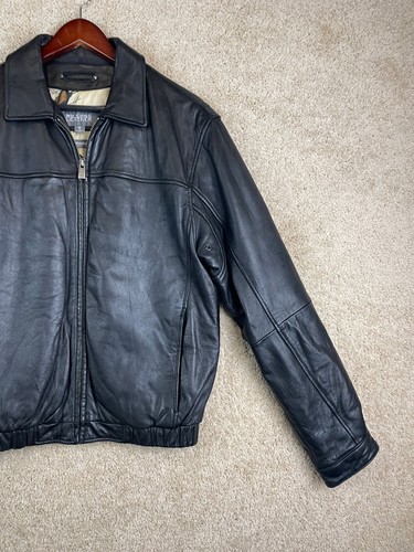 Wilsons Bomberjacke Herren Small Leder Thinsulate Thermo Full Zip Schwarz - Bild 3 von 15