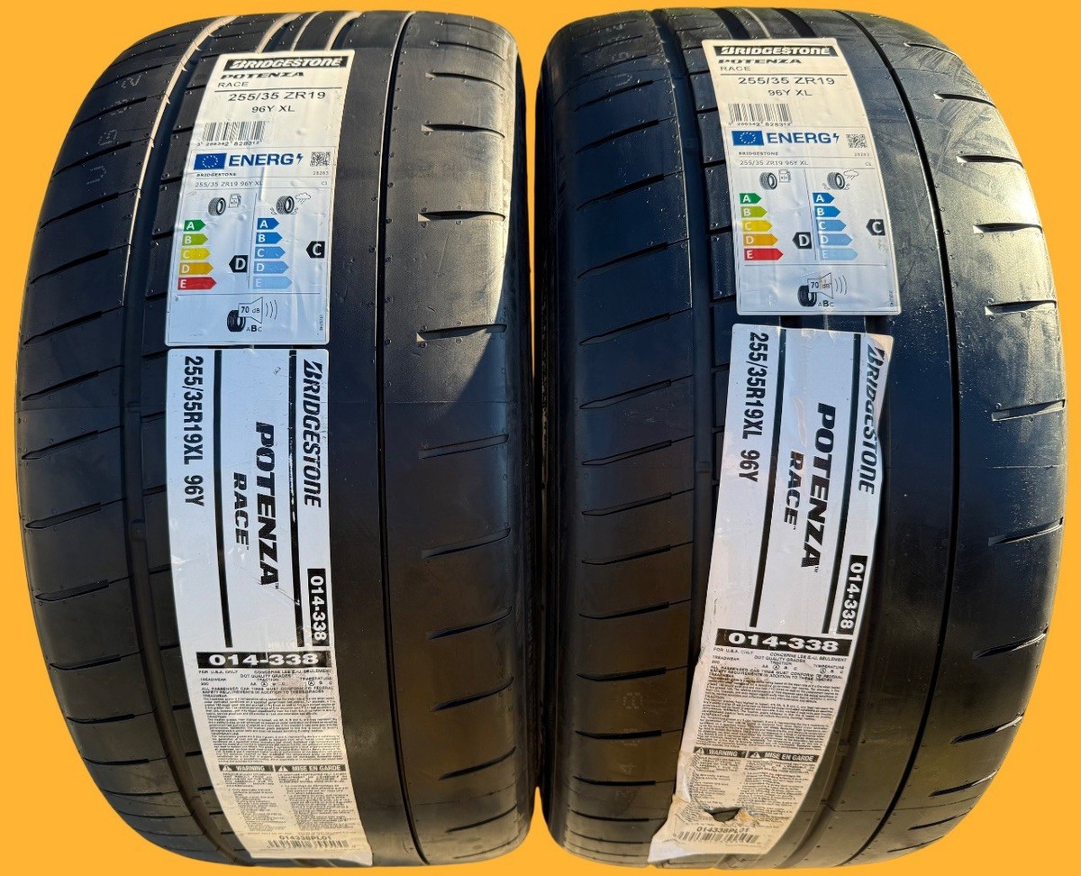TWO BRAND NEW 255/35ZR19 Bridgestone Potenza Race Tires Like