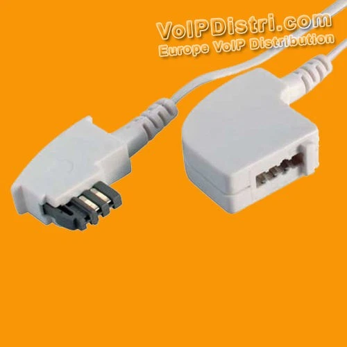 Fax Kabel (weiß) TAE N-Stecker TAE N-Kupplung 3m Verlängerungskabel (Fritzbox)
