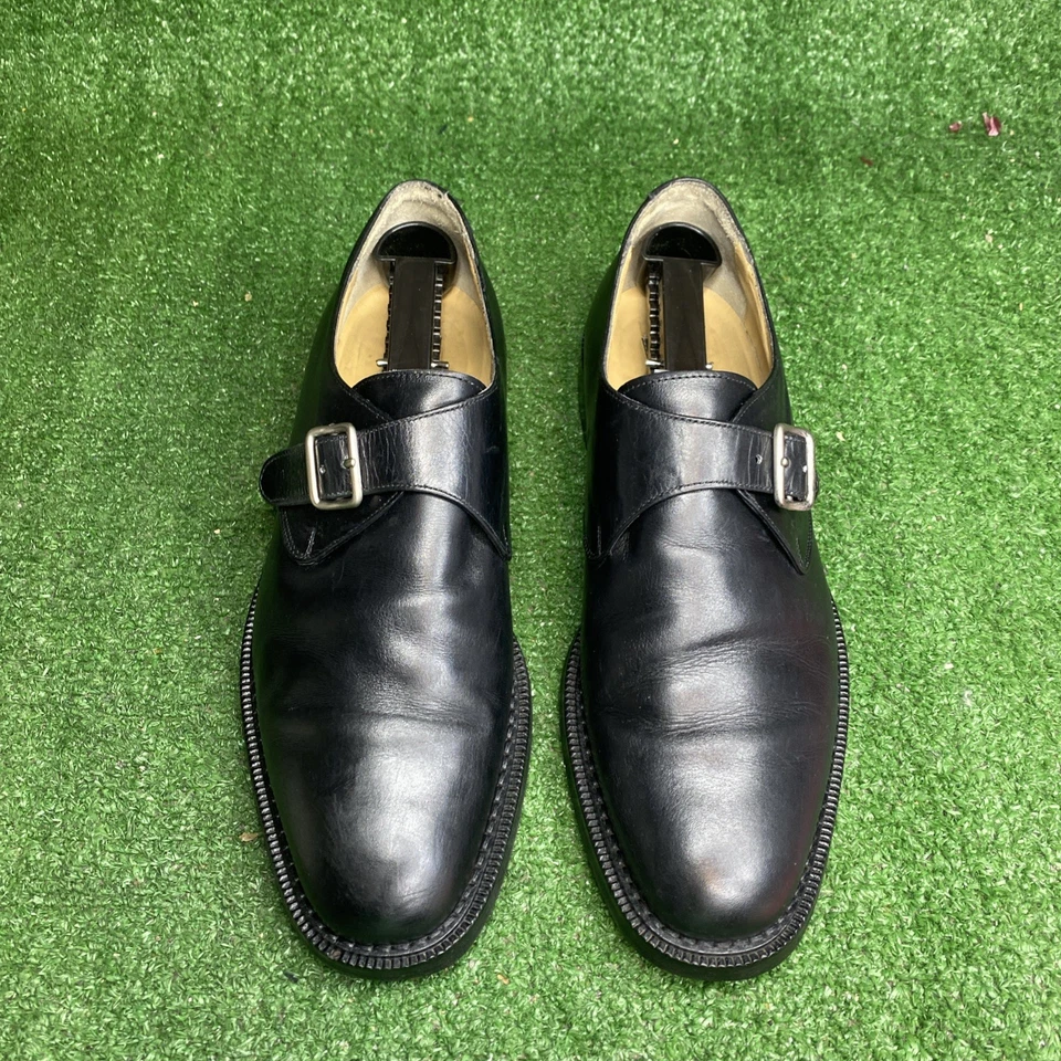 BARNEYS NEW YORK Men's Black Leather Monk Strap Dress Shoes Italy Made SZ 9.5 M - Image 4 of 4