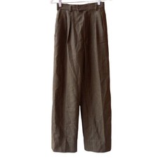 YVES SAINT LAURENT Paris plaid wide leg dress pants trousers 38 wool