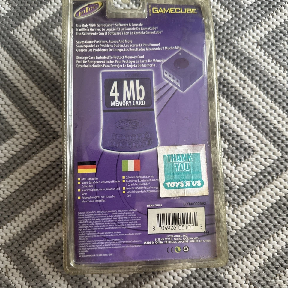 4MB Memory Card Black For GameCube Expansion New Sealed Toys R Us - Image 2 of 2