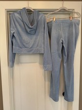 JUICY COUTURE Velour OG Bling Tracksuit Hoodie Pant Set Frosted Size Medium NEW