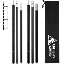 Upgraded Tent Poles – Set of 2 Adjustable Telescoping Tarp Poles Aluminum Pol...
