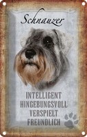 Blechschild 18X12 Cm Schnauzer Hund Tier Haustier Deko Geschenk Metall Schild