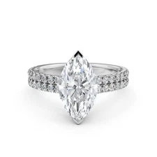 Marquise Diamond Engagement U Prong Set Ring GIA Certified E Color VVS2 1.21Ctw