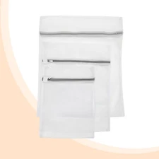 3pcs Nylon Coarse Mesh Thick Laundry Bag Laundry Storage Washing Zipper Bag