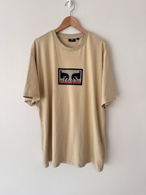 Napapijri x OBEY Clothing Heavyweight Eyes Box Logo Tee Tan Cream XL