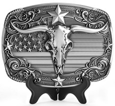 Western Cowboy Belt Buckle - Texas Longhorn Belt Buckle for Men  Women Amer...