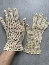 Vintage Knitted Lace Gloves Women's