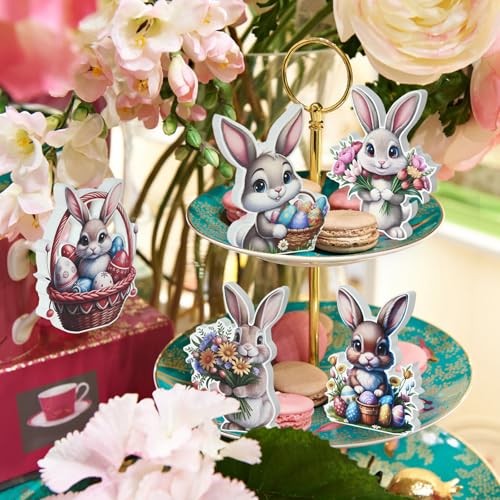 6Pcs Rustic Spring Easter Decorations Wooden Bunny Rabbit Desk Decor Wood - Picture 5 of 7