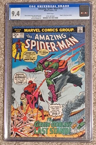 Amazing Spider-Man #122 CGC 9.4 WHITE pg 1973 Death Green Goblin Bronze classic