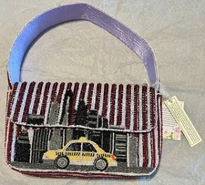 Viral Tik Tok New York City Yellow Taxi Beaded Bag