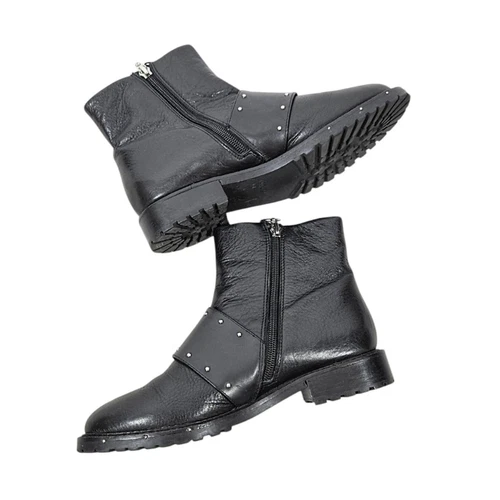 Avec Les Filles Graham Black Studded Leather Ankle Boots - Imagen 4 de 14