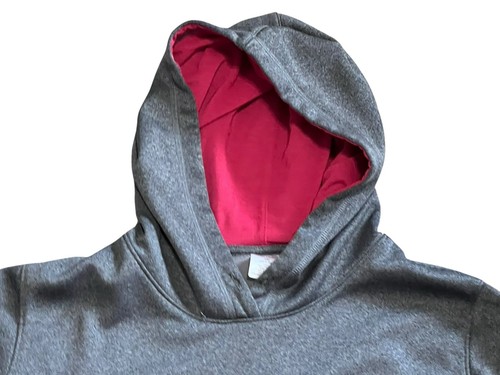Under Armour Hoodie Womens Size SM Charcoal Gray Pink Logo - Picture 3 of 5