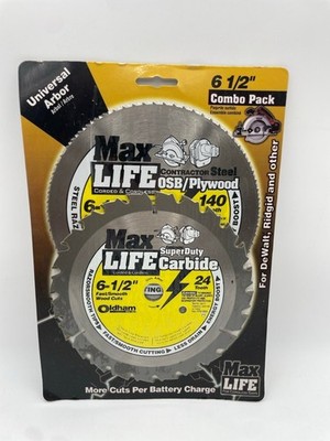 TWO 6 1/2''  CIRCULAR SAW BLADES 140 TOOTH PLYWOOD & 24 TOOTH CARBIDE OLDHAM NEW
