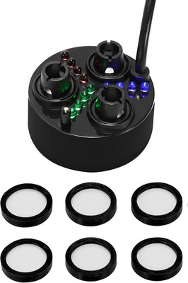 3 Head Ultrasonic Mist Maker LED Pond Fogger 1500ml/H Halloween Mister with 6 Ce