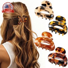 4 PCS Small Hair Claw Clips for Women, 1.7 Inch Mini Acetate Hair Clips Tortoise