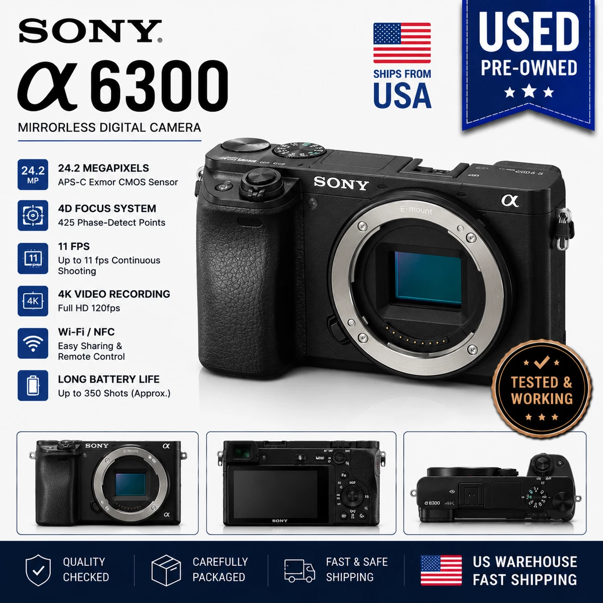Sony Alpha A6300 Digital Cameras for Sale - Shop New & Used