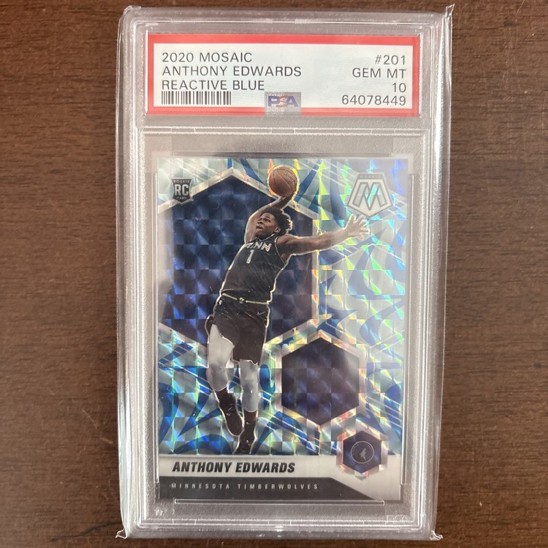 2020 PANINI MOSAIC REACTIVE BLUE #201 ANTHONY EDWARDS PSA 10