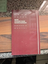 1990 Dodge Ram Power Ram Ramcharger Owners Manual Excellent Cond