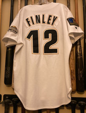 Steve Finley - 1994 Houston Astros Game Used White Jersey - 2 Sleeve Patches