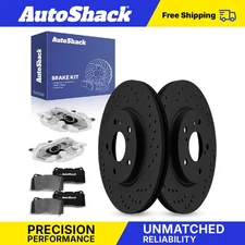 Rear Drilled Slotted Brake Rotors Ceramic Pads Calipers for Honda Odyssey