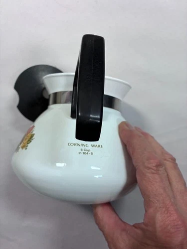 Vtg Corning Ware P-104 Spice of Life Le The 6 Cup Coffee Tea Pot Kettle Lid See