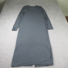 Quince Tencel Ribbed Knit Long Dress Womens Large Dark Olive Long Sleeve