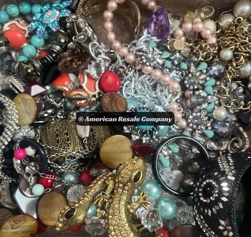 Unsorted 1 Pound Tangled Jewelry Lot Vintage Modern Wear Treasure Hunt!