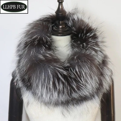 Real Fox Fur Scarf Women Headband Winter Warm Natural Fur Shawl Wrap Stole Lady