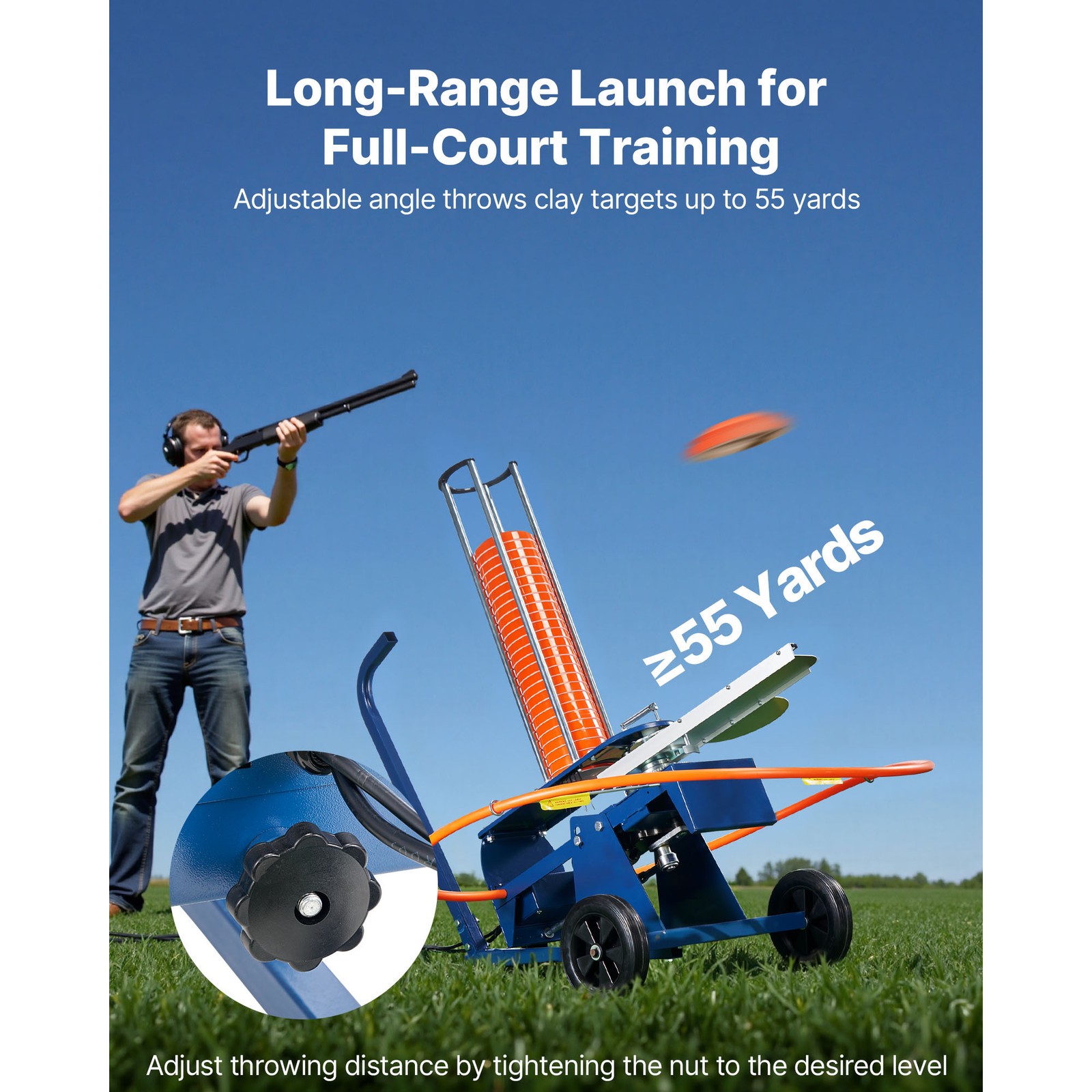 Uimoso Automatic Clay Target Launcher Holds Up to 50 Targets Shooting Practice