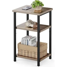 3-Tier Storage Table W/ Adjustable Feet Living Room Bedroom Compact Spaces New