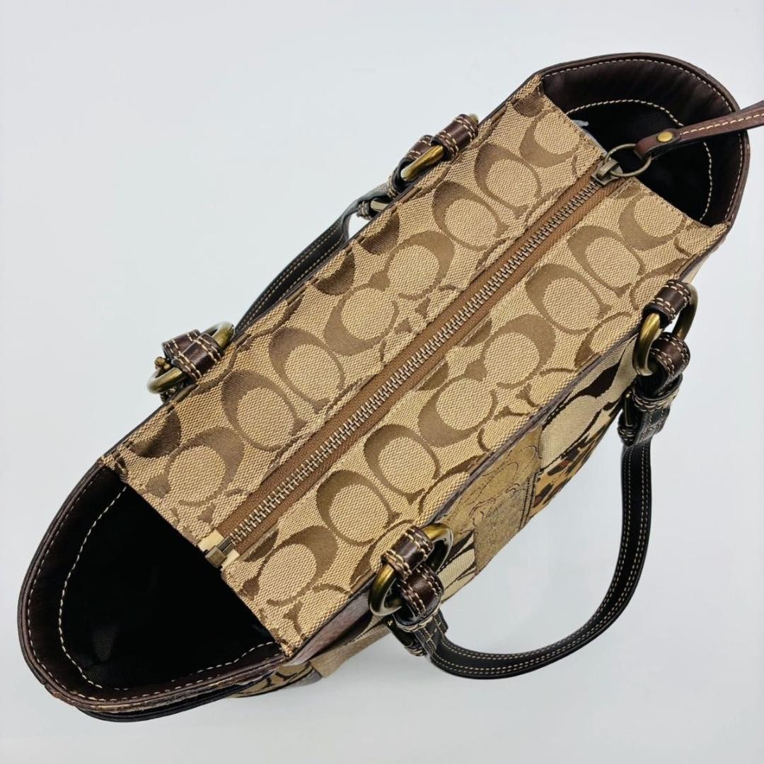 Coach Patchwork Leopard Print Shoulder - image 11