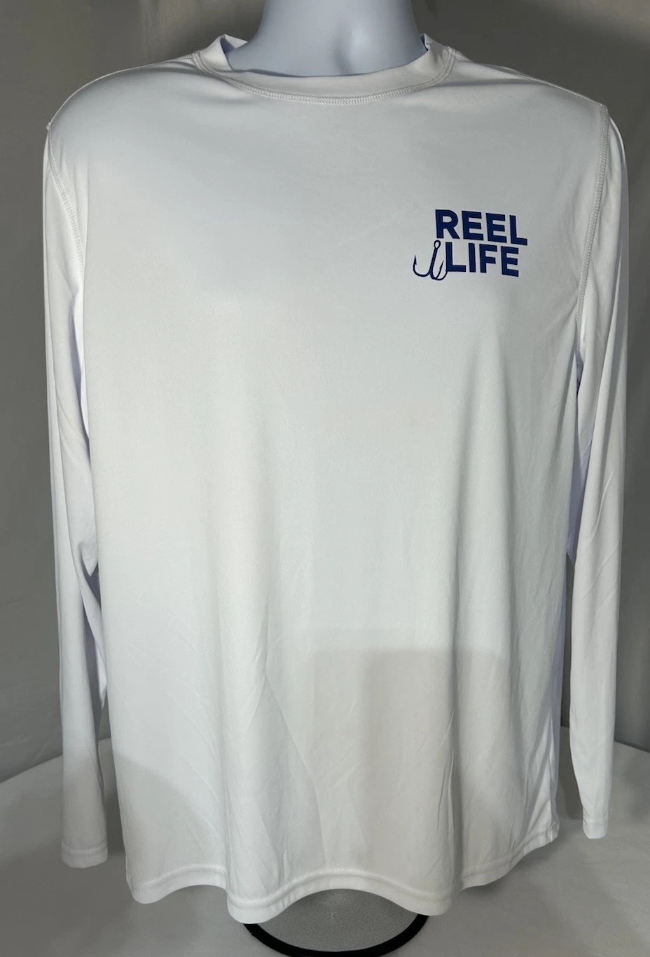 White Men’s Reel Life Lightweight Breathable Sun Protecting Long Sleeve Shirt