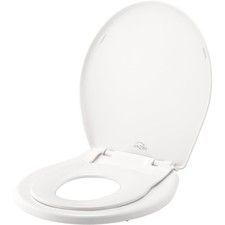 Little2Big Toilet Seat w/ Built-in Toddler Potty Training Seat, Slow Close, Whit
