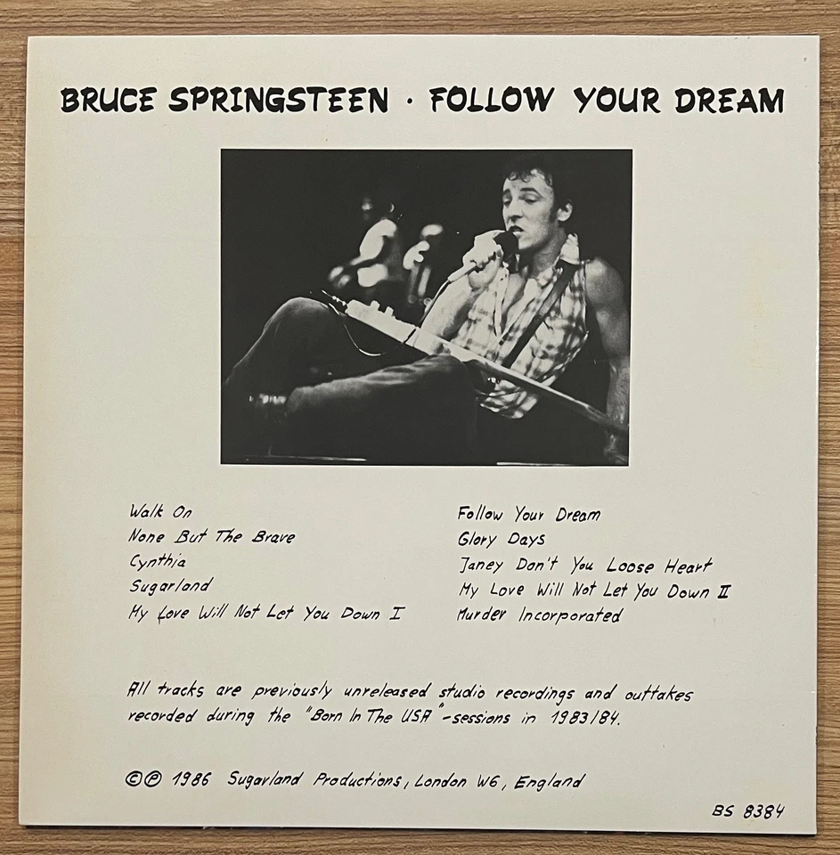 Bruce Springsteen Follow Your Dream 1986 Born In The USA Outtakes Clear Vinyl LP - Image 2 of 3
