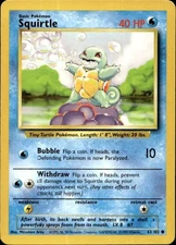 Pokemon Squirtle Base Set 063/102 Light Play LP+ or Better