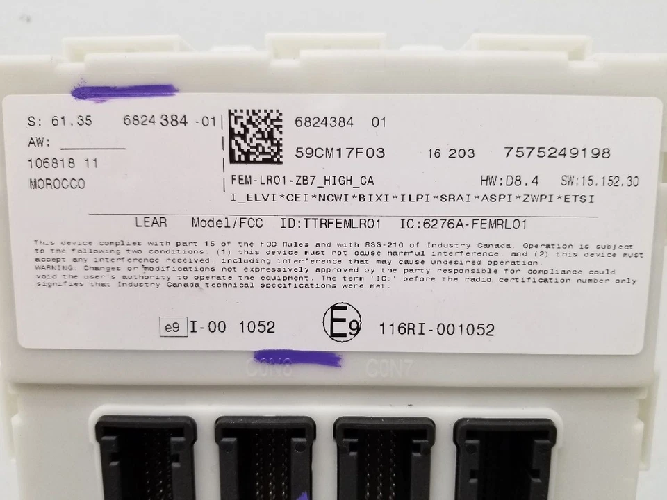 17 BMW M4 F82 F83 MÓDULO DE CONTROL CARROCERÍA DELANTERA BCM 61356824384 Foto 2 de 4