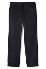 Lands End Uniform Women Size 2, 33" Inseam Elastic Waist Chino Pants, Black