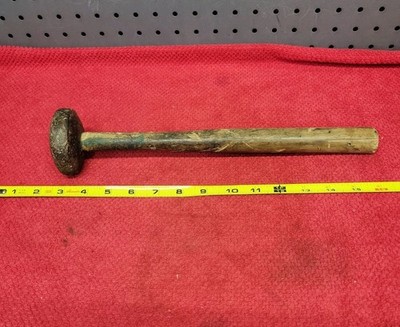 Antique Macadamizing Knapping Napping Hammer Rock Stone Dressing Unmarked Handle