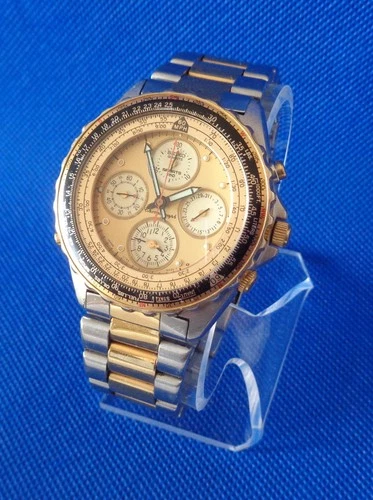 Vtg Men's Seiko Sports 150 Flightmaster Chronograph Quartz Wristwatch 7T34-6A00