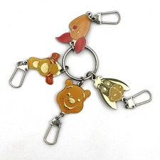 Disney Winnie The Pooh Piglet Tigger Eeyore Keychain Metal Enamel Vintage
