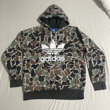 Adidas Originals Trefoil Camo Mens Hooded Hoodie Pullover Sweatshirt Jacket M
