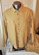 new GOODFELLOW  CO. Men's Sizes 100 Cotton Button Down-Front Brown Shirt